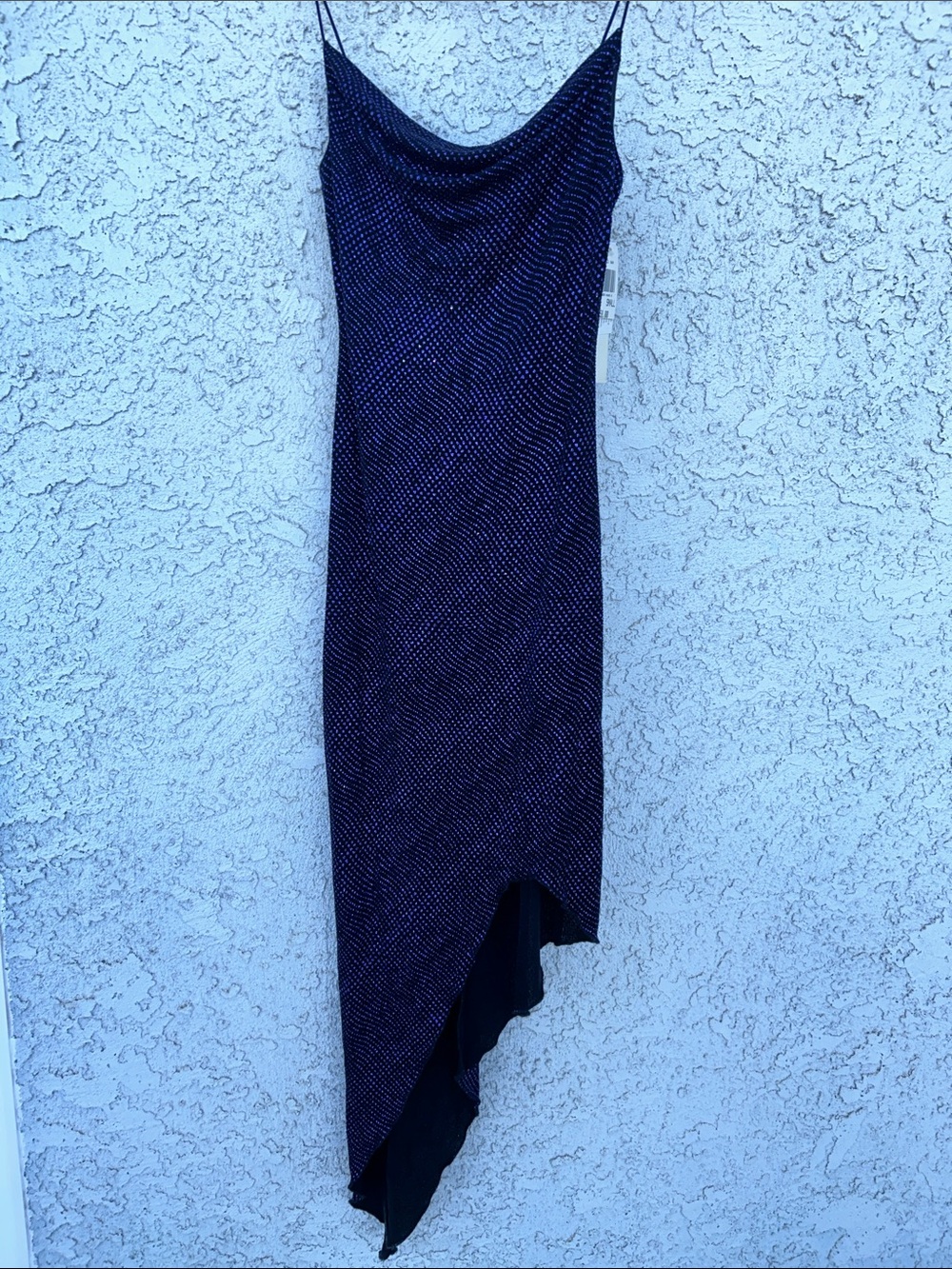 NWT-Sparkle Asymmetrical Slip Dress in Iridescent Purple-small